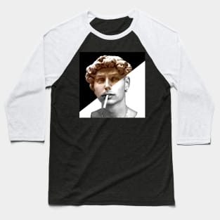 Michelangelo's David And Cigarette Baseball T-Shirt